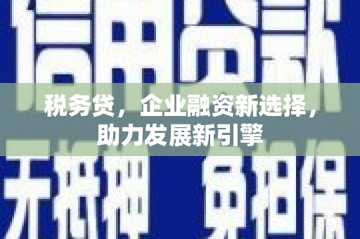 竹塘税务贷，企业融资新选择，助力发展新引擎