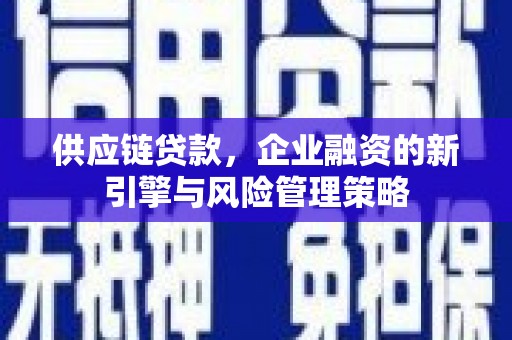 竹塘供应链贷款，企业融资的新引擎与风险管理策略