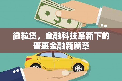 竹塘微粒贷，金融科技革新下的普惠金融新篇章