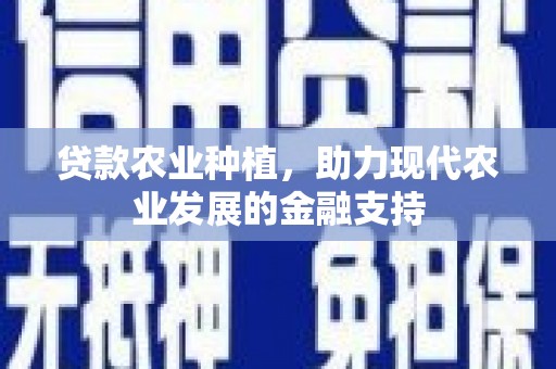 竹塘贷款农业种植，助力现代农业发展的金融支持